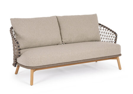 Sofa ogrodowa 2-3-os EULARIA beżowa 180x 89.5 aluminium teak Bizzotto